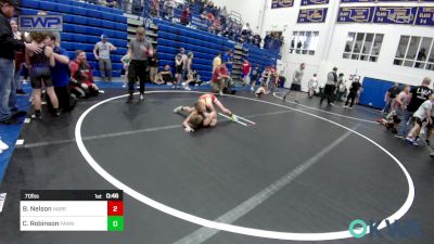 70 lbs Semifinal - Boston Nelson, Harrah Little League Wrestling vs Callan Robinson, Pawnee Peewee Wrestling