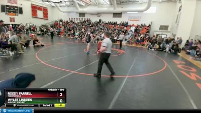 160 lbs 1st Place Match - Roedy Farrell, Thermopolis vs Wylee Lindeen, Huntley Project