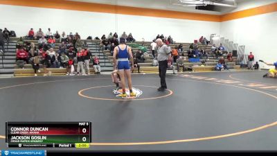 JV Boys-6 lbs Round 3 - Jackson Goslin, Cedar Rapids Kennedy vs Connor Duncan, Clear Creek-Amana