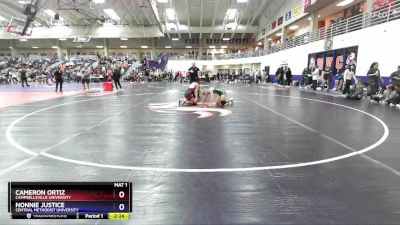 130 lbs Cons. Round 5 - Cameron Ortiz, Campbellsville University vs Nonnie Justice, Central Methodist University