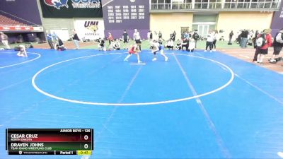 126 lbs Cons. Round 5 - Draven Johns, Team Idaho Wrestling Club vs Cesar Cruz, North Dakota