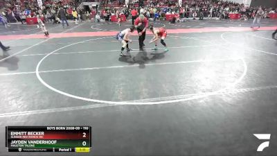 110 lbs Cons. Round 4 - Jayden Vanderhoof, Mauston Talons vs Emmitt Becker, Slinger Red Rhinos WC