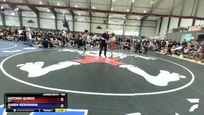 106 lbs Semifinal - Antonio Quiroz, NV vs Garen Keshishian, CA