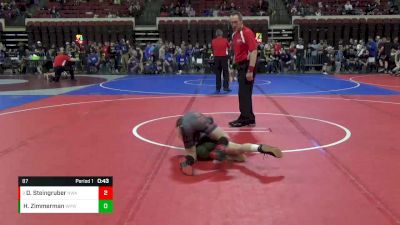 87 lbs 3rd Place Match - Drexel Steingruber, Headwaters Wrestling Academy vs Hunter Zimmerman, Wolf Point Wrestling