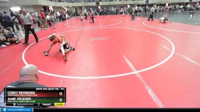 70 lbs Cons. Round 2 - Corey Bembenek, Stratford Youth Wrestling vs Gabe Krueger, Mollitium Wrestling Club