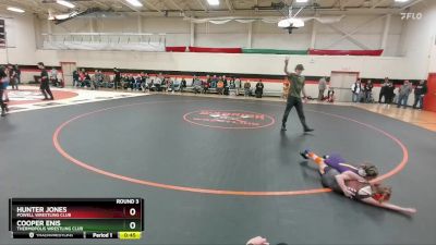 50-55 lbs Round 3 - Hunter Jones, Powell Wrestling Club vs Cooper Enis, Thermopolis Wrestling Club