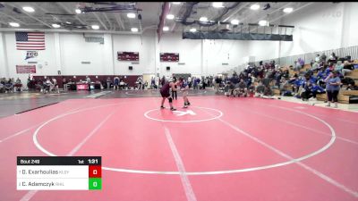 220 lbs Quarterfinal - Devin Exarhoulias, Killingly vs Chris Adamczyk, Rocky Hill