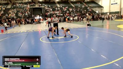 85 lbs Cons. Round 1 - Eli Orel, Winner Youth Wrestling vs Gino Manzitto, Gretna Youth Wrestling Club