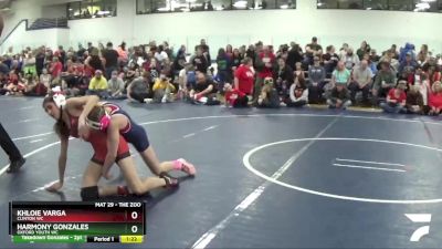 110 lbs Cons. Round 3 - Harmony Gonzales, Oxford Youth WC vs Khloie Varga, Clinton WC