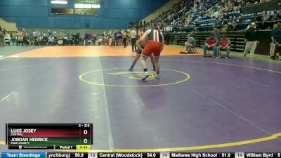 2 - 215 lbs Cons. Round 2 - Luke Josey, Central vs Jordan Hedrick, Page County