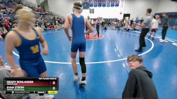 105 lbs 1st Place Match - Evan Strom, Gering Junior High vs Grady Bohlander, Wheatland