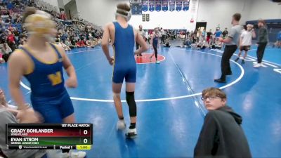 105 lbs 1st Place Match - Evan Strom, Gering Junior High vs Grady Bohlander, Wheatland