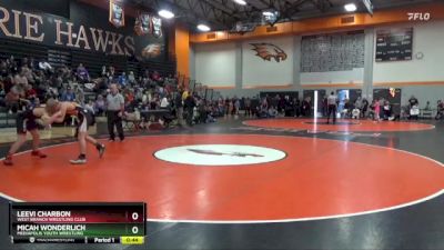 N-25 lbs Round 2 - Micah Wonderlich, Mediapolis Youth Wrestling vs Leevi Charbon, West Branch Wrestling Club