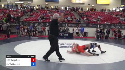 45 kg Cons 16 #2 - Michael Rundell, Illinois vs Loc Webber, Beast Mode Wrestling