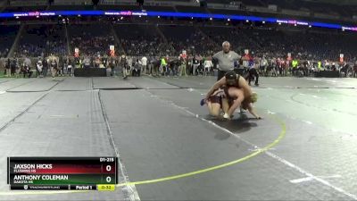 D1-215 lbs Cons. Round 3 - Jaxson Hicks, Flushing HS vs Anthony Coleman, Dakota HS