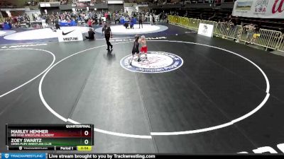 85 lbs Quarterfinal - Marley Hemmer, Red Star Wrestling Academy vs Zoey Swartz, Ceres Pups Wrestling Club