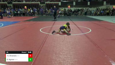 46 lbs Quarterfinal - Kristian Alvarado, Kalispell Wrestling Club vs Godrik Agnew, Miles City Wrestling Club