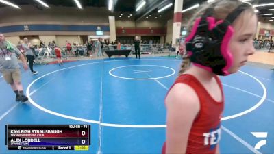 74 lbs Round 2 - Kayleigh Strausbaugh, Texans Wrestling Club vs Alex Lobdell, 3F Wrestling