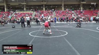 95 lbs Quarterfinal - Kenzie Nondorf, Hoxie Kids Wrestling Club vs Illeana Toney, Trailblazer Wrestling Club