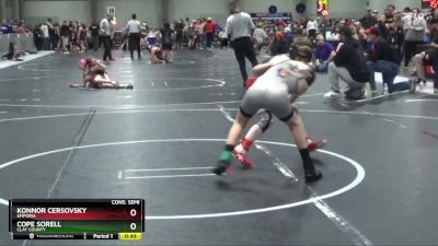 85 lbs Cons. Semi - Cope Sorell, Clay County vs Konnor Cersovsky, Emporia