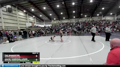 86 lbs Champ. Round 1 - Havok Sandoval-Lewis, Bear River Junior High Wrestling Club vs Tag Bangerter, Wasatch Wrestling Club