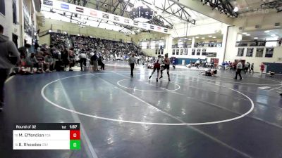 215 lbs Round Of 32 - Mark Effendian, Faith Christian Academy vs Brock Rhoades, Caravel Academy