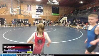 45 lbs Round 1 - Jett Pereyra, Idaho Grizz Wrestling Club vs Hattie Brown, Team Real Life