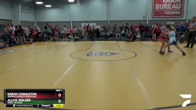 92 lbs Cons. Round 1 - Sarah Congleton, Virginia Patriots Wrestling vs Alliya Walker, Rural Retreat