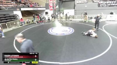 70 lbs Cons. Round 5 - Maxim Litvinov, Savage House Wrestling Club vs Quintin Faull, California