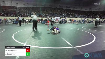 61 lbs Quarterfinal - Waylon Barnes, Harrah Little League Wrestling vs James Cooper, Bristow Youth Wrestling