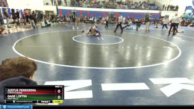 98 lbs Cons. Round 3 - Justus Peregrina, Coeur D Alene vs Gage Loftin, Post Falls