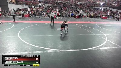 69 lbs Cons. Round 2 - Cruz Lowney, Hortonville vs Lincoln Kumbalek, Whitelaw Warriors