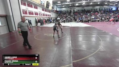 126 lbs Cons. Round 4 - Javier Lopez, Yuma Catholic vs Mason Orona, Round Valley