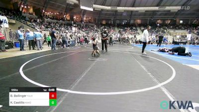 55 lbs Consi Of 8 #1 - Boston Bollinger, Tulsa Blue T Panthers vs Kameron Castillo, Anadarko