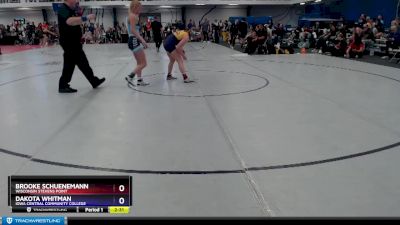 130 lbs Quarterfinal - Brooke Schuenemann, Wisconsin Stevens Point vs Dakota Whitman, Iowa Central Community College