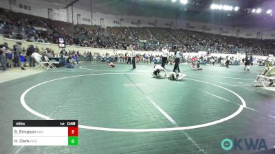 49 lbs Round Of 16 - Sawyer Simpson, Salina Wrestling Club vs Hudson Clark, Piedmont