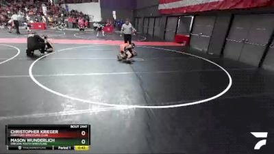 100 lbs Cons. Round 2 - Christopher Krieger, Hartford Wrestling Club vs Mason Wunderlich, Oregon Youth Wrestling