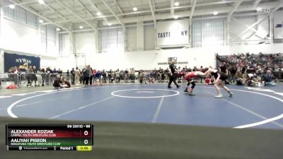 88 lbs Champ. Round 2 - Aaliyah Pigeon, Niskayuna Youth Wrestling Club vs Alexander Koziak, Carmel Youth Wrestling Club