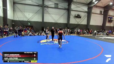 102 lbs Quarterfinal - Hoyt Harshman, Mat Demon Wrestling Club vs Kayl Holcomb, Team Aggression Wrestling Club