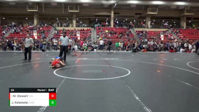 64 lbs Semifinal - Mason Stewart, Tonganoxie Wrestling Club vs Jax Kelemete, Chaparral Kids Wrestling Club