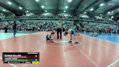 120 lbs Quarterfinal - Kowen Davis, Harrisonville Youth Wrestling Club-AAA vs Gunnar Ballard, Team Central Wrestling Club-AAA