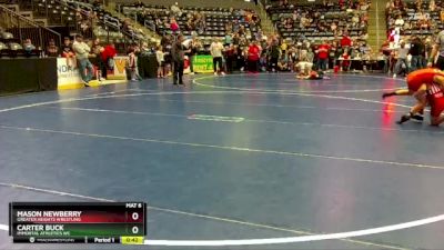 80 lbs Cons. Round 5 - Mason Newberry, Greater Heights Wrestling vs Carter Buck, Immortal Athletics WC