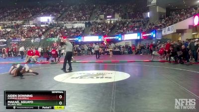 AA - 132 lbs Semifinal - Aiden Downing, Flathead (Kalispell) vs Makael Aguayo, Billings West