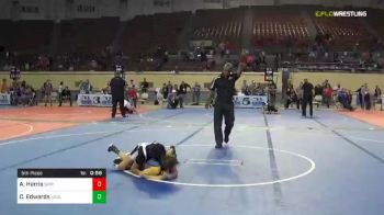 100 lbs 5th Place - Aaliyah Harris, Spiro Bulldogs vs Chris Edwards, Noble TakeDown Club