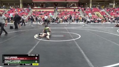 95 lbs Round 4 - Lilly Linsner, Hoisington Jr. Cardinal Wrestl vs Paisley Lackner, Bobcat Wrestling Club