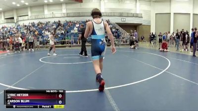 102 lbs Semifinal - Lyric Hetzer, OH vs Carson Blum, MI