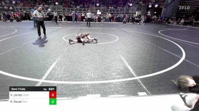 40.6-44.6 lbs Semifinal - Violet Jones, Honey Badgers Wrestling Club vs Kiara Sauer, Salina Wrestling Club