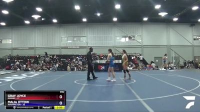 119 lbs Round 3 (8 Team) - Gray Joyce, Kansas vs Malia Ottow, Washington