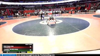 2A 132 lbs Semifinal - Caden Muselman, Oak Forest vs Peyton Cox, Washington