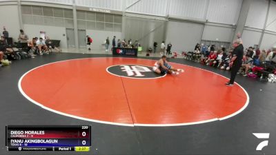 220 lbs Round 3 (8 Team) - Diego Morales, California 2 vs Iyanu Akingbolagun, Texas B